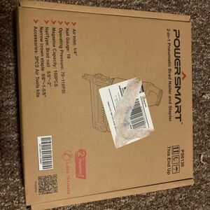 2-in-1 Pneumatic Brad Nailer and Stapler - Brown